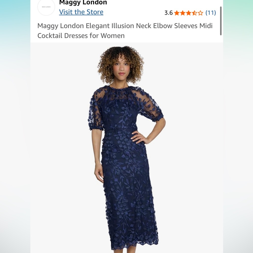 Navy midi dress
